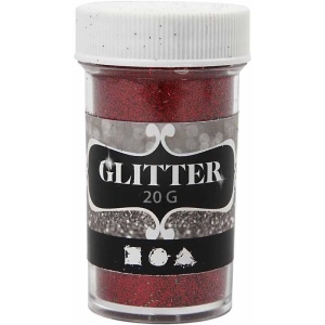 Glitter, rood 20 gram (Locatie: K3)