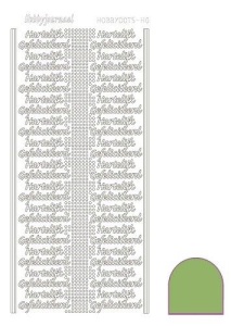 Hobbydots stickervel glanzend gefeliciteerd Lime-groen STDMHG0C (Locatie: H407 )