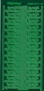 Hobbydots stickervel hartelijk gefeliciteerd glanzend groen STDMHG02 (Locatie: BB160 ) - Img 2