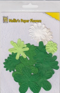 NS paper flowers christmas green (Locatie: k3)