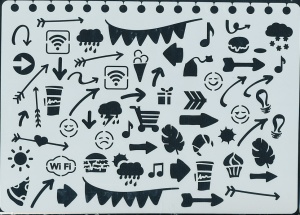 Papicolor Stencil Bulletjournal doodles 15x21 cm 830210 (Locatie: 4639)
