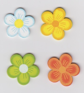 Rayher houten bloemen 16 stuks 88 532 49 (Locatie: K3)