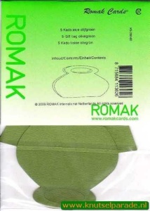 Romak cadeautasjes olijfgroen 5 stuks K5 288 60 (Locatie: 5R )