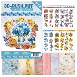 Stansboek Timeless Blooms, 24 afbeeldingen en 8 designpapier, 3DPO10059 (Locatie: 5726)