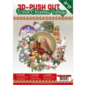 Stansboek Warm Christmas Feelings, 24 afbeeldingen en 8 designpapier, 3DPO10017 (Locatie: 0425)