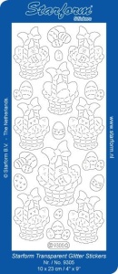 Starform sticker transparant glitter zilver 9305 (Locatie: ZZ135 )