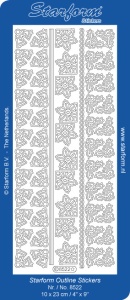 Starform sticker zilver kerst randjes/hoekjes 8522 (Locatie: S134)