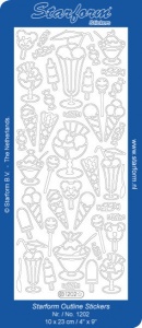Starform stickervel ijsje zilver 1202 (Locatie: t083)
