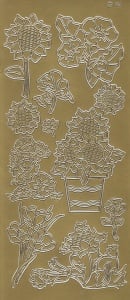 Stickervel goud bloemen 182 (Locatie: j406)