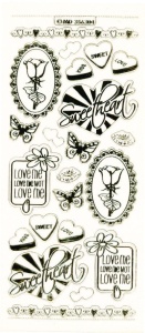 Stickervel liefde transparant goud MD356304 (Locatie: A023)
