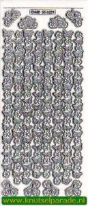 Stickervel transparant zilver randjes MD356521 (Locatie: R054 )