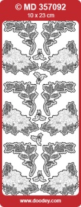 Stickervel zilver blaadjes MD357092 (Locatie: e112)