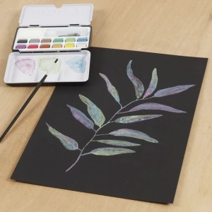 Aquarel papier zwart, 230 gr, 10 vel - Img 2