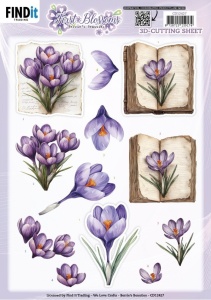 Berries Beauties knipvel bloemen en boeken CD12427 (Locatie: 0425)