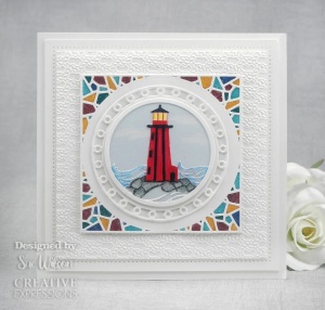 Creative Expressions snijmal Stained Glass Beach Lighthouse CED24013 (Locatie: z70) - Img 2