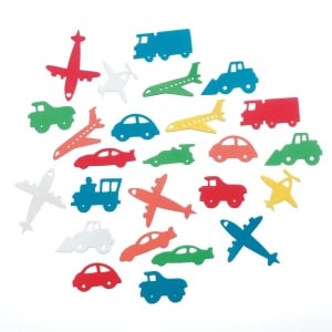 Darice foam stickers vliegtuigen, auto's en treinen 60 stuks 1023-75 (Locatie: K3) - Img 1