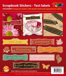 Doodey Scrapbook stickers duitse teksten GS 653049 silv (Locatie: 4210)