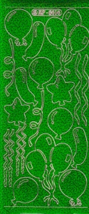 Doodey stickersheet Party Balloons green holographic XP6414 (Location: g314) - Img 2
