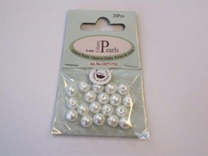 Glasparels rond 8 mm wit 20 stuks 12277-7721 (Locatie: K3)