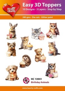 Hearty Crafts Easy 3D Toppers Birthday Animals HC13941