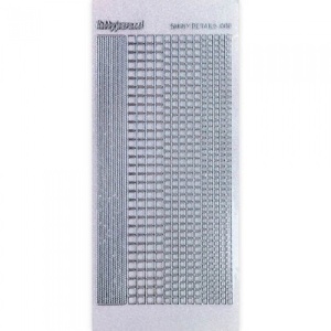 Hobbyjournaal stickervel vierkantjes glitter zilver SDS008TZ (Locatie: b324)