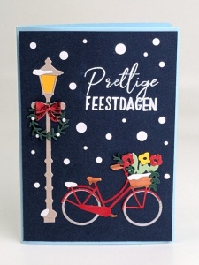 Kerstkaart met fiets en postbus