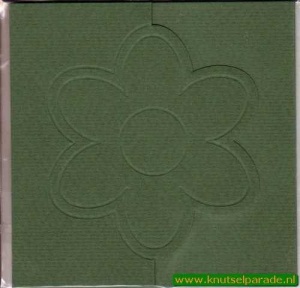 Lomiac kaart d.groen zigzag met bloem 3 stuks LC3141 (Locatie: Y021 )