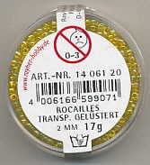 Rayher rocailles 2 mm transp. geel 17 gr. 1406120 (Locatie: K3) - Img 2