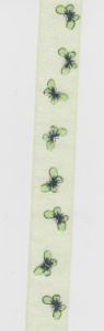 Romak bedrukt organza lint vlinders groen 02 225 09 * (Locatie: k3)