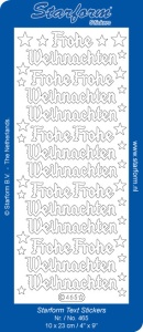 Starform glitter sticker Fröhe Weinachten goud 465 (Locatie: i322)