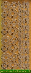 Starform sticker bloemen goud 1065 (Locatie: N171) - Img 2