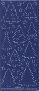 Starform sticker kerstbomen velvet blauw 7107 (Locatie: C302)