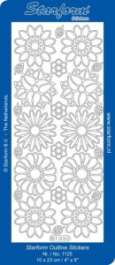Starform sticker rood bloemen 1125 (Locatie: J334)