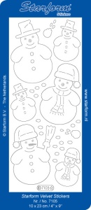 Starform sticker snowman velvet white 7105 (Locatie: C307)