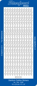 Starform sticker zilver randje bloemen 1240 (Locatie: T123)