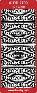 Stickervel goud Happy Christmas DD2709 (Locatie: E145)