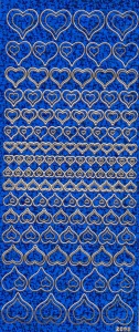 Stickervel holografisch blauw hartjes 2069 (Locatie: zz124)
