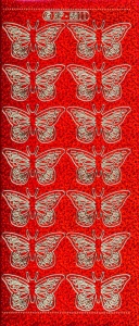 Stickervel vlinders rood holografisch XP5811 (Locatie: K228)
