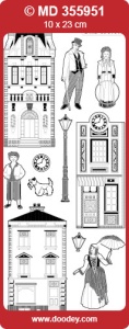 Stickervel zilver victoriaanse huisjes MD355951 (Locatie: e258) - Img 2