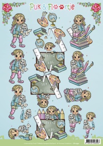 Yvonne Creations knipvel Puk & Floortje school CD10991 (Locatie: 0618)