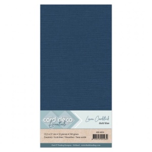 Card Deco linnen karton 13.5 x 27 cm donkerblauw, 10 stuks LKK-4K30
