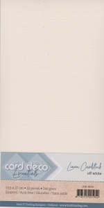 Card Deco linnen karton 13.5 x 27 cm off white 10 stuks LKK-4K32