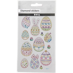 Diamond stickers, vel 10x15,5 cm, paaseieren, 284036 (Locatie: 4822) - Img 2