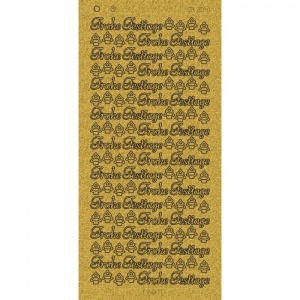 Find It Stickervel Frohe Festtage glitter goud CD3041GG (Locatie: u121)