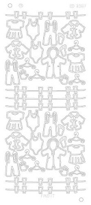 Find It stickervel glanzend zilver babykleertjes CD3087 (Locatie: t075)