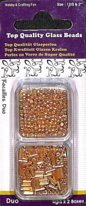 Glazen kralen/rocailles 2 mm. 2 x 4 gr. goud 12106-0601