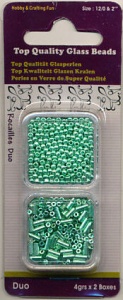 Glazen kralen/rocailles 2 mm. 2 x 4 gr. lichtgroen 12106-0606