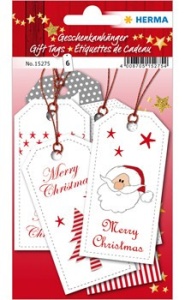 Herma cadeaukaartjes Merry Christmas 6 stuks 15275