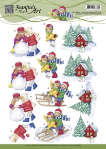 Jeanine's Art knipvel sneeuwplezier CD10806 (Locatie: 5821)