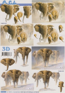 Le Suh, decoupage sheet, elephant 4169594 (Locatie: 5527)